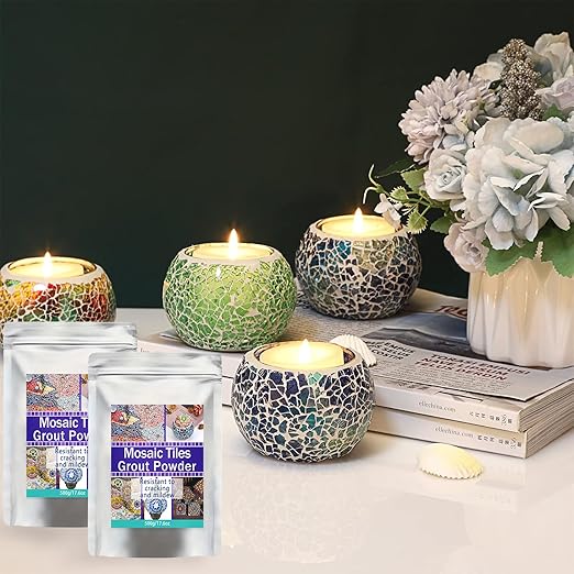 Mosaic Grout, Mosaics Tile Tools, Mosaic Tile Accessories – Essential for Handmade Grouting and Perfect for DIY Craft Projects (White, 500G)
