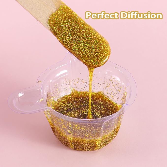 Renfio Holographic Ultra Fine Glitter Powder Metallic Resin Glitter 2.11 Oz (60g) PET Flakes Crafts Sequins 1/128" 0.008" 0.2mm Epoxy Chips Flakes for Tumblers Slime - Laser Coffee