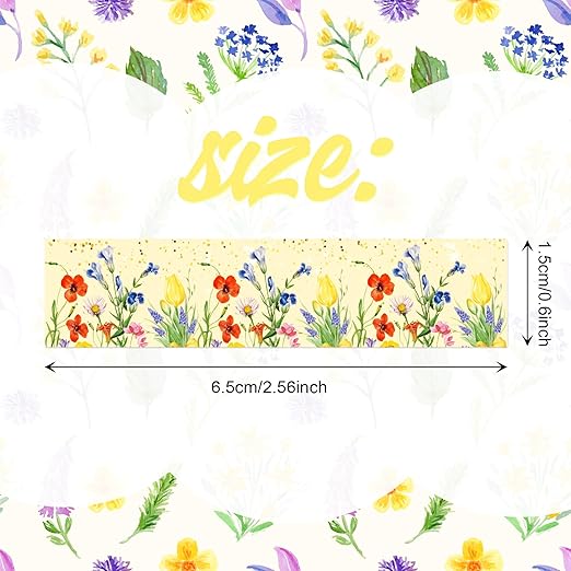 Adirasenotek 12 Rolls Floral Washi Tape Set,Butterfly Flower Washi Tape Decorative Paper Stickers Decorative Tape,DIY Art Crafts Wrapping Decor for Gifts Wrapping
