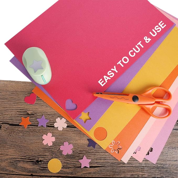 UCEC Cardstock Paper, 8.5'' x 11'', 60 Sheets 20 Colors, Shimmer Cardstock Paper, Double-Sided Rainbow Bright Card stock Paper for DIY Art, Crafts, Scrapbook, Card Making, School Supplies, 250 GSM