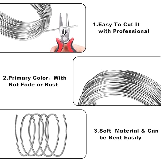 2mm Aluminum Wire, 100 Feet 12 Gauge Bendable Anodized Metal Wire for Sculpting, Jewelry Making, Armature Making, Weaving and Wrapping, Crafting
