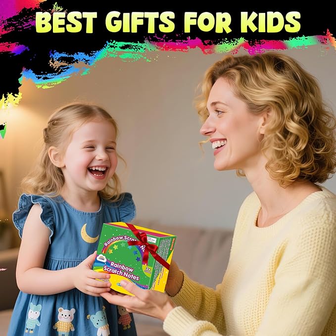 ZMLM 165 Rainbow Scratch Paper Art Crafts Mini Notes Stocking Stuffers for Kids Gifts 4 5 6 7 8 9 10 Years Old Girls Boys Students Teens Classroom Prizes School Supplies Birthday Party Toy Activity