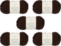 5 Skeins of Sensy Roving Yarn, 3.5 oz, 132 Yards, Gauge 5 Bulky (Dark Chocolate)