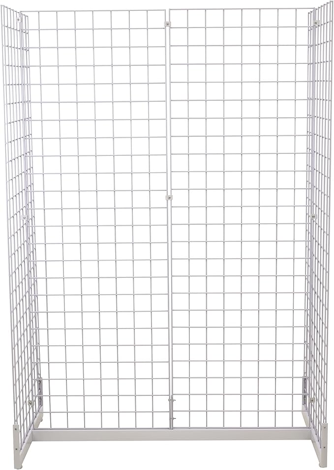 Gridwall Joining Clip Connectors for Grid Panels, Powder-Coated or Chrome Plated Steel (Quantity 10) (10, White)