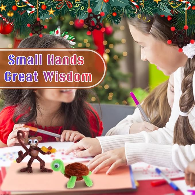 kdafio 120 Pcs Brown Pipe Chenille Stems, Chenille Stems Pipe Cleaners Long Craft Pipe Cleaners Pipe Cleaners for Hair Locs Beginner Creative Crafts Christmas Halloween Decorations