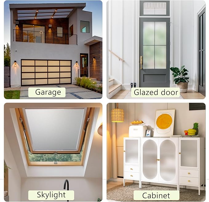 Frosted Glass Window Privacy Film - UV Sun Blocking Heat Control, Static Cling Removable & Reusable for Home, Bathroom, and Office (Frosted 35.4 Inch x 16.4 Feet)