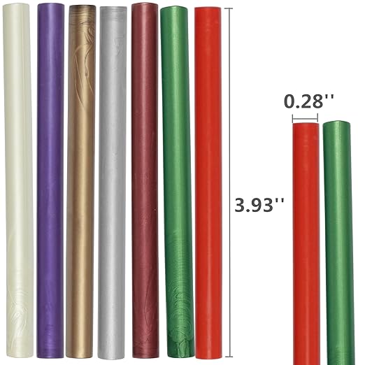Wax Seal Sticks Pearl White, ONWINPOR 20pcs Glue Gun Wax Sealing Sticks for Wax Seal Stamp, Mini Sealing Wax Gun Sticks Suit for 0.28‘’ Glue Gun (Pearl White)