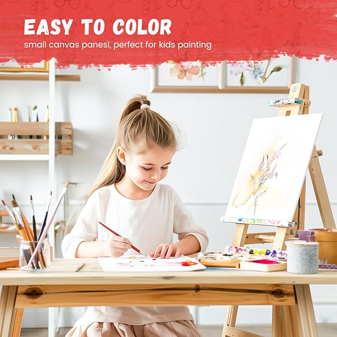 Simetufy 4 x 6 inch 12 Pack Small Painting Canvas Boards- Gesso Primed Acid-Free 100% Cotton Mini Canvas Panels for Acrylics Oil Watercolor Tempera Paints