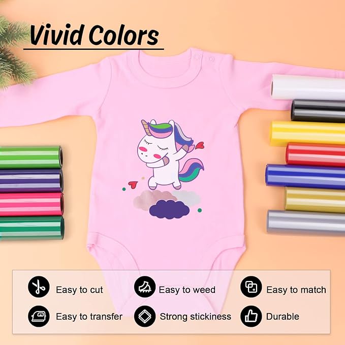 HTVRONT HTV Vinyl Rolls Heat Transfer Vinyl - 12" x 5ft Camel HTV Vinyl for Shirts, Iron on Vinyl for All Cutter Machine - Easy to Cut & Weed for Heat Vinyl Design (Camel)