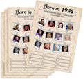 QUPT 80th Birthday Party Games, Born in 1945 Games, Birthday Party Supplies for Adults, Fun 1945s Party Game, Happy 80th Birthday Game, Pack of 30 Cards，