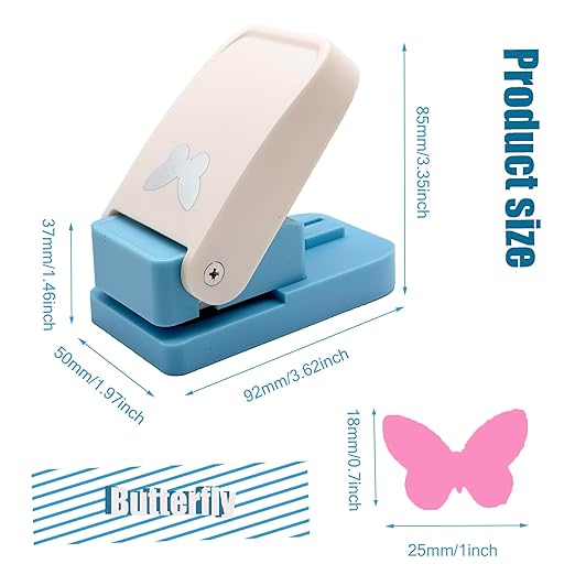 MIAO JIN Craft Punch - Hand Scrapbooking Edge Punch, DIY Art, Gift Cards, Wedding Cards, Decorations (Butterfly)