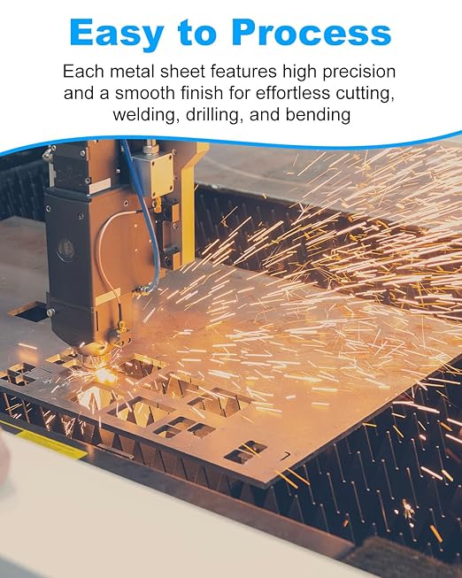 4 Pcs 20 Gauge Sheet Metal Plates, 12" x 6" Cold Rolled Steel Plates, Weldable Steel Sheet Metal for Professional, Industrial, DIY Use
