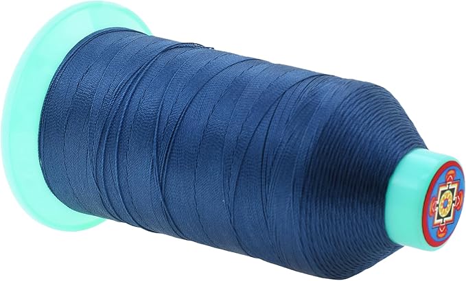 Mandala Crafts Bonded Nylon Thread Airforce Blue Heavy Duty Sewing Threads - 1250 YDs Size 138 420D T135 Tex 135 Thread for Leather Jeans Weaving Outdoor Marine Upholstery Threads