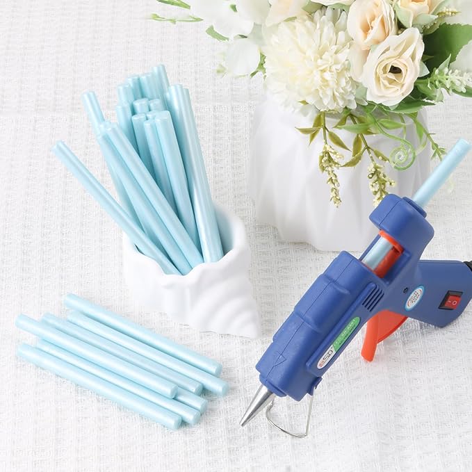 Pale Blue Wax Seal Sticks, 30pcs Sealing Wax Sticks, HOSEALING Glue Gun Sticks for Wax Seal Stamp, Premium for Wedding Invitations, Letter, Envelope (Mini Size)