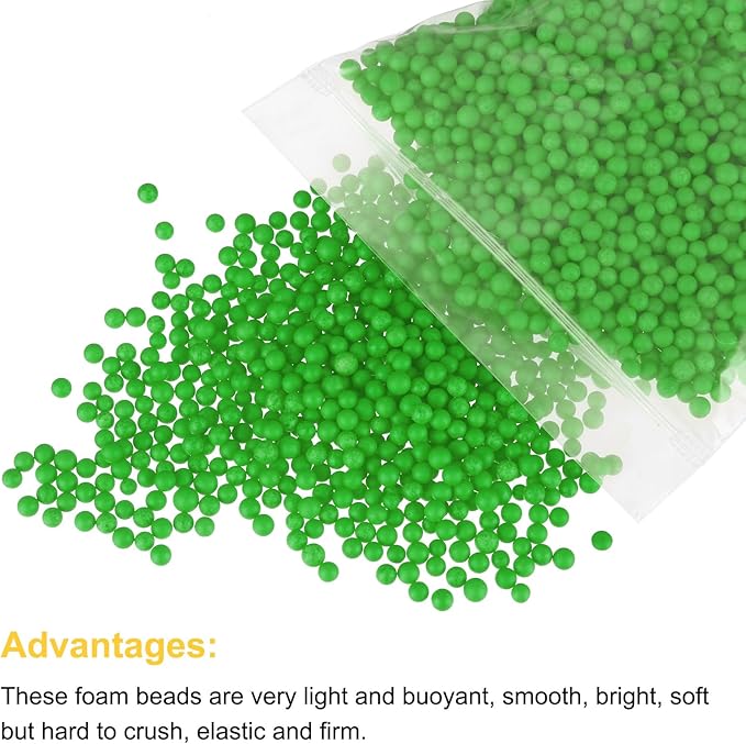 MECCANIXITY Foam Beads Foam Balls 4-6mm for Wedding and Party Decorations, Tiny Packing Balls, Arts DIY Crafts Supplies (Light Green,1 Pack Approx 5000pcs)