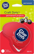 Glue Dots, Craft Dots Dot N' Go Dispenser, Double-Sided, 3/8", .38 Inch, 200 Dots, DIY Craft Glue Tape, Sticky Adhesive Glue Points, Liquid Hot Glue Alternative, Clear