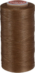uxcell Flat Leather Sewing Waxed Thread, 270m / 295 Yards Polyester Wax String, 150D Wax Stitching Cord for Leather Crafts, Bookbinding, Bracelets Braided, Brown