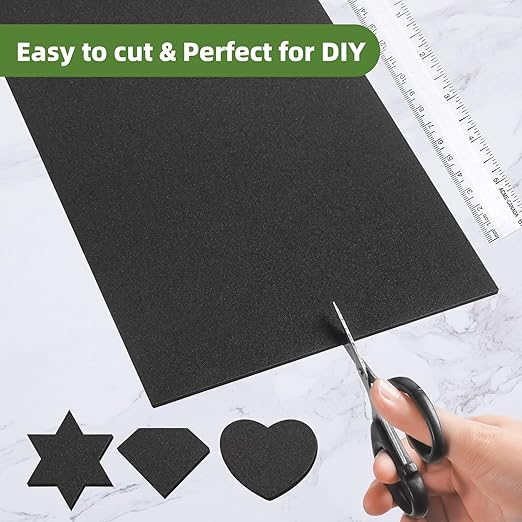 6 Pcs Adhesive Padding, 12in X 8in X 1/2in Closed Cell Foam Sheet, Anti-Slip Neoprene Rubber Pad, 1/2" Thick Sticky Foam, Soundproof and Anti Vibration