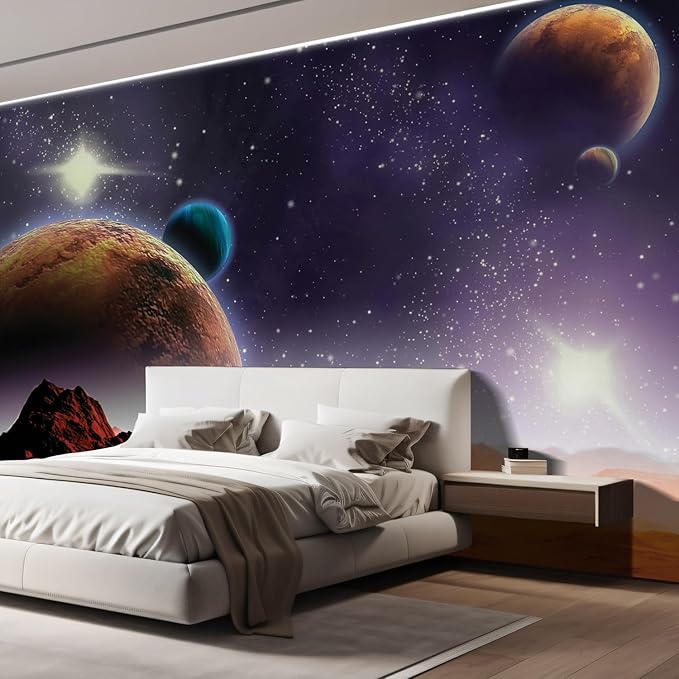 wall26 Wall Sticker/Wall Mural Peering into a Vibrantly Colored Space, Not Peel and Stick, Non-Woven Wallpaper Decorative for Bedroom, Living Room, Office - 99x96 inches