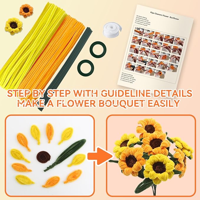 400 Pcs Pipe Cleaners Craft – 4 Colors Chenille Stems for Crafts, DIY Art Supplies, Fuzzy Sticks for Crafting Flowers, Wedding & Valentine's Day Decorations, Kids School Craft Kit