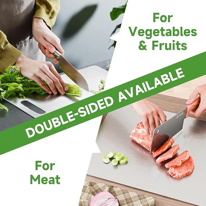 Titanium Cutting Board - 2025 New Upgrade 100% Pure Titanium Cutting Boards for Kitchen Double Sided Non Toxic Cutting Board,Hygiene Durable Dishwasher Safe Chopping Board(L:15.35IN*11.02IN)