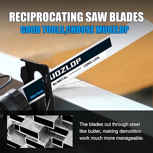 25 Pack 12 inch Reciprocating Saw Blades Set,14 TPI High Carbon Saw Blades, Metal Saw Blades with Organizer Case (25, 14TPI/300mm)
