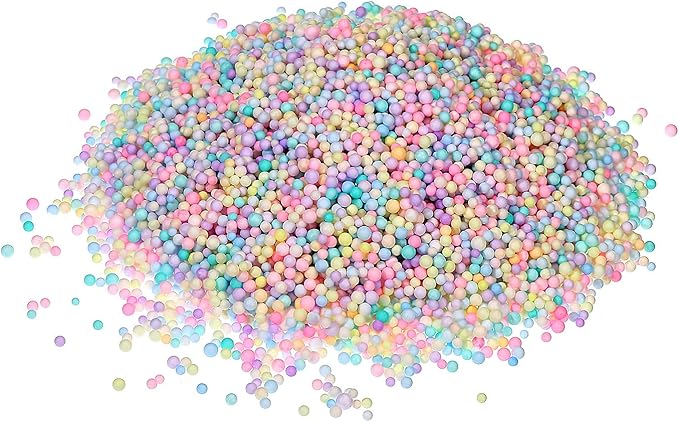 MECCANIXITY Foam Beads Foam Balls 2-3mm for Wedding and Party Decorations, Tiny Packing Balls, Arts DIY Crafts Supplies (Assorted Color,1 Pack Approx 8000pcs)