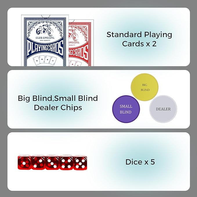 Clay Poker Set with Numbered Chips 300-pcs for Card Board Game, 14g Weight with Playing Cards for Texas Hold'em, Blackjack Gambling, Late Night Poker Games