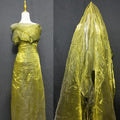 Two-Tone Iridescent Holographic Organza Fabric - 5.5 Yards | Lightweight Sheer Gauze Voile Tulle | for Dresses, Party Decor, DIY Crafts, Shiny Backdrops（Olive-Greenish Yellow