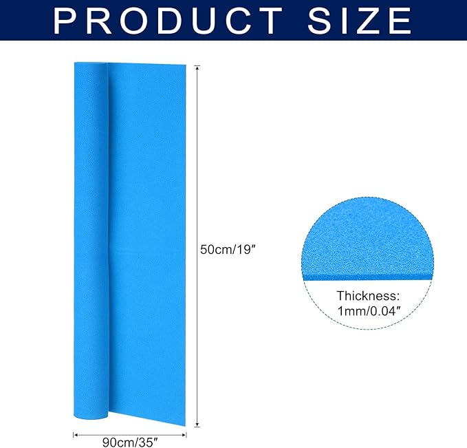 MECCANIXITY Foam Sheets Crafts 35x19 Inch 1mm EVA Craft Foam Paper Foam Sheets for Crafts Projects DIY Cosplay Modeling, Lake Blue