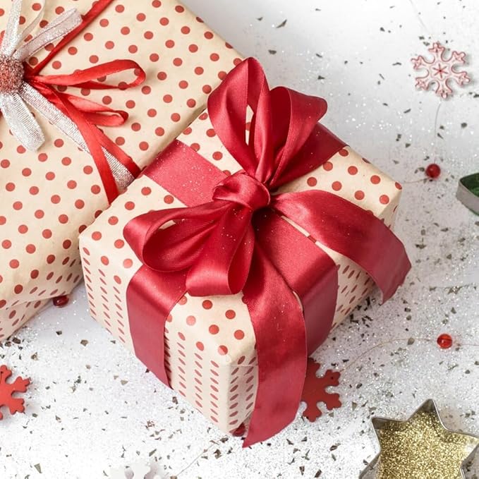 3 Inch x 25 Yard White Satin Ribbon - Perfect for Gift Wrapping, Cutting Ribbons, Ceremony Décor, Wedding Bouquets, Embroidery, Christmas Crafts & Sewing Projects