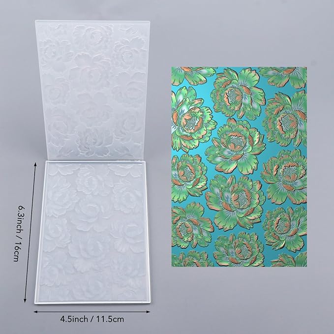 BAOFALI 3D Embossing Folder for Card Making,Beautiful Flower Plastic Texture Fades Embossing Folder Template for Scrapbooking Cardstock Album DIY Decoration Paper Crafting 6.3x4.5inch