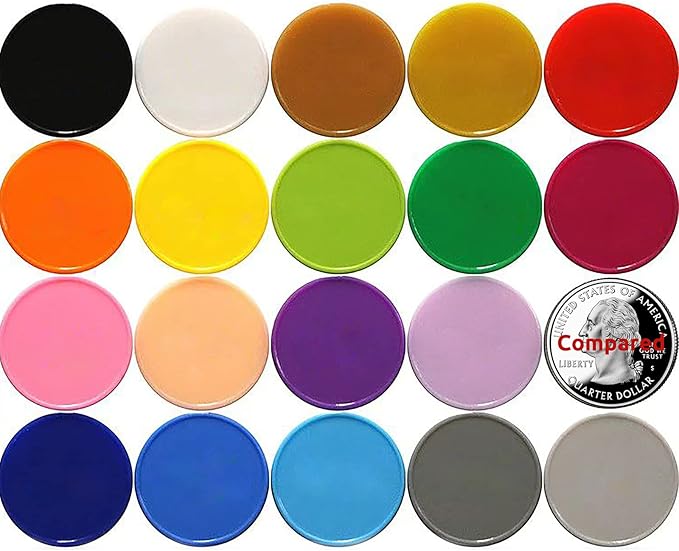 Set of 100 Opaque Plastic Learning Counters Mini Poker Chips Game Tokens with Storage Box (Mediumvioletred, 1 Inch)
