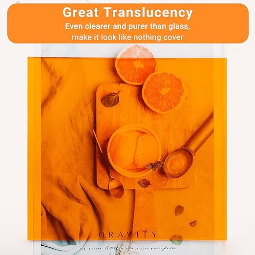 Enoin 2 Pack 12x16 Translucent Orange Acrylic Sheet - Cut to Size Plexiglass Sheets 1/8 inch Thick, Colored Plastic Board Panel for Art Craft, DIY, Painting