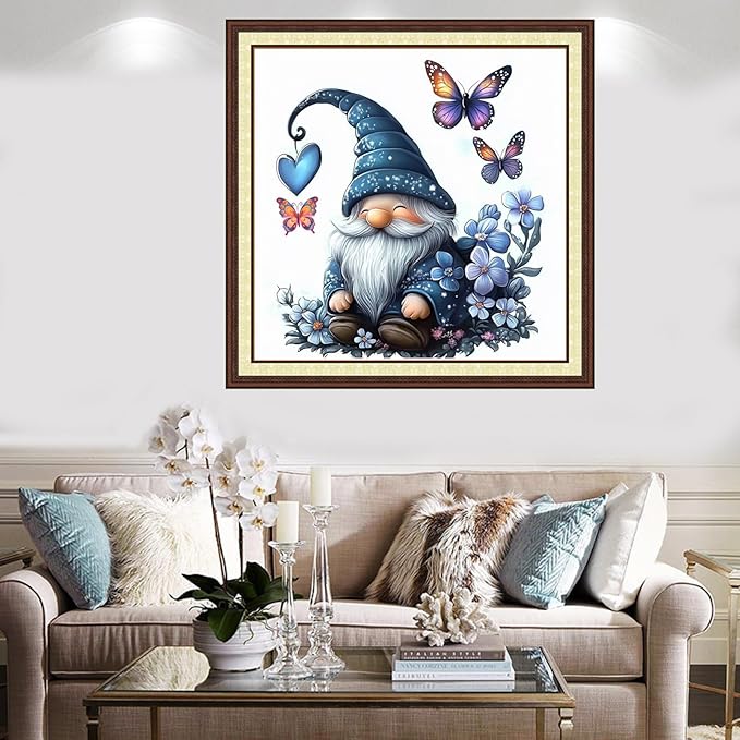 Findvoor Counted Cross Stitch Kits for Adults Full Range of Cross Stitching Embroidery Unprinted Pattern for Beginners, 11CT Needlepoint Kit Patterns Embroidery Kits-Colorful Butterfly Dwarf 18x18inch