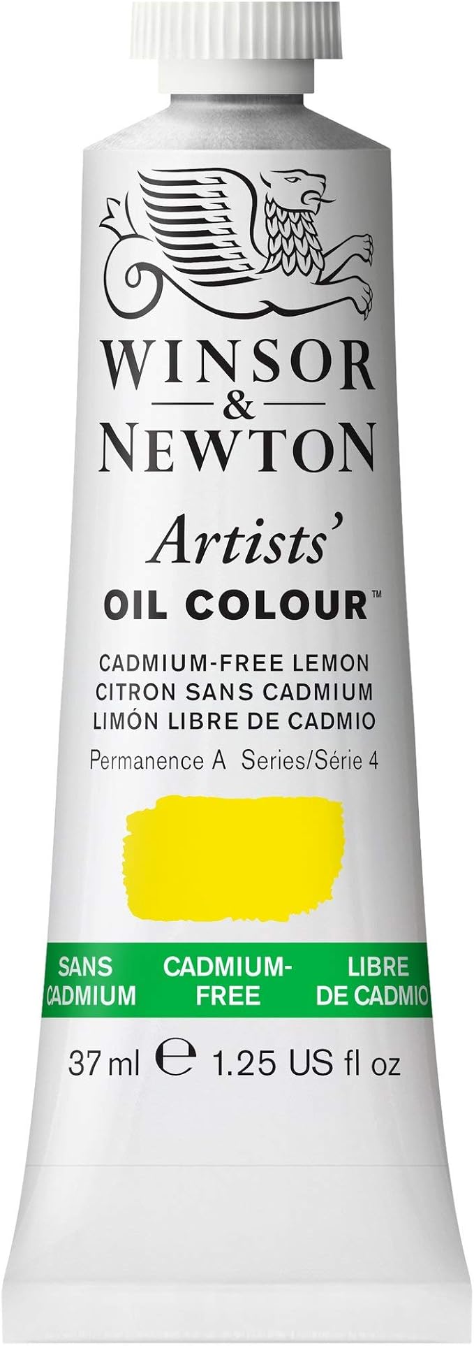 Winsor & Newton Artists' Oil Color, 37ml (1.25 oz) Tube, Cadmium-Free Lemon