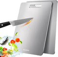 2 Pack Titanium Cutting Board - 100% Pure Titanium Cutting Boards For Kitche,Easy to clean, Double-sided food-grade Cutting Board For Cutting Meats, Fruits And Vegetables,15 * 11