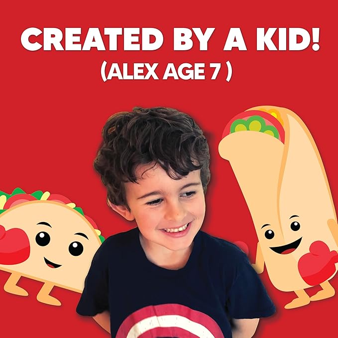 Taco vs Burrito - The Wildly Popular Surprisingly Strategic Card Game Created by a 7 Year Old - 5 Ways to Play - a Family-Friendly Party Game for Kids, Teens & Adults