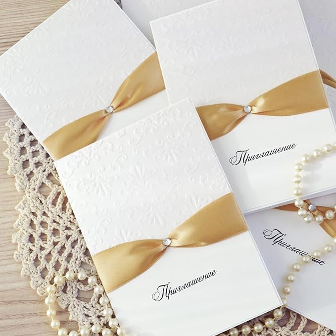 Champagne Gold Satin Ribbon 1/4" X 50 Yards Solid Color Double Faced Ribbons Perfect for Crafts Wedding Decor Bow Making Arts Sewing and More