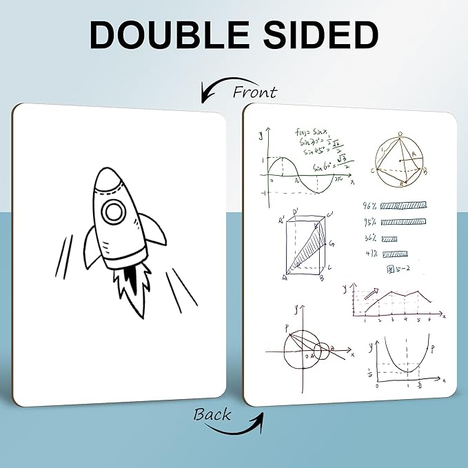 Dry Erase Lapboards Student Pack of 12,9x12 inch Double Sided White Boards,Small Mini White Dry Erase Boards for Students Whiteboards Including Mini Dry Erase Erasers and Colored Markers