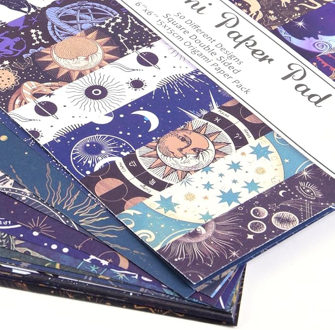 Origami Paper Kit 100 Sheets 70GSM 6 Inch Square Double Sided Color 100 Vivid Solid Colors for Hand Crafts Origami Paper Arts Creativity. Galactic System