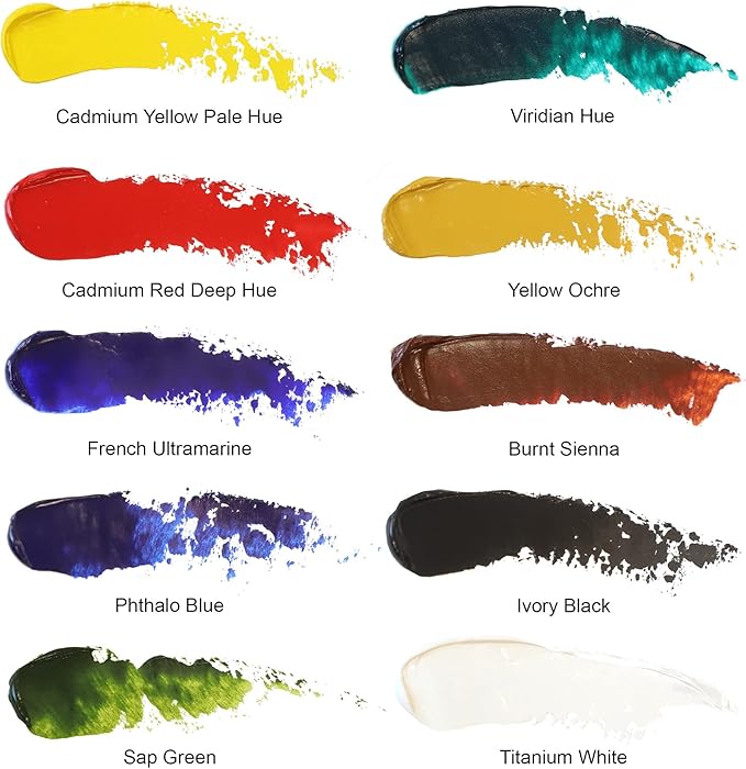 Winsor & Newton Winton Oil Paint, Starter Set of 10 x 37ml Tubes