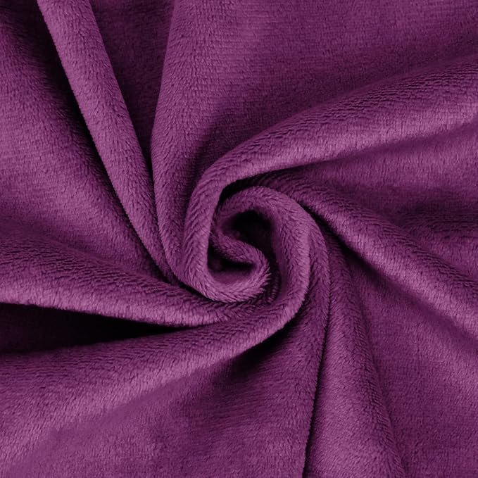 kullaloo Plush Fabric | Solid Plum Minky Fabric for Sewing (Pack of 2) | Super Soft Cuddle Material | 39.5x29.5 | Plushies, Baby Blankets, Pillows, Dog Beds, Cat Beds, Baby Accessories, Apparel