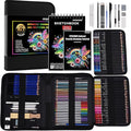 FPGFIIVO 151 Pcs Sketch Art Set, Art Supplies with 3-Color Sketchbook and Tutorial, Colored, Watercolor, Metallic, Graphite, Charcoal Pencils, Drawing Set Gifts for Artists Adults Kids Teens Beginner