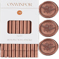Wax Seal Sticks Red Copper, ONWINPOR 20pcs Glue Gun Wax Sealing Sticks for Wax Seal Stamp, Mini Wax Gun Sticks Suit to 0.28'' Glue Gun, Wedding Invitations (Red Copper)