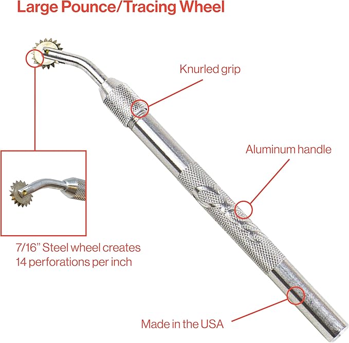 Excel Blades Pounce Wheel - 7/16-Inch Stainless Steel Tracing, Perforating, Cutting, Sewing, Quilting & Embossing Tool