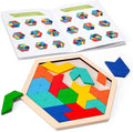 3 otters Wooden Puzzles for Kids, Educational Brain Teaser Game, Shape Sorting Board with Guide Book, Montessori Learning Toys