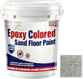 Epoxy Colored Sand Floor Paint, Epoxy Floor Paint for Concrete, High Gloss Marble Effect Coating, Waterproof Non-Slip Concrete Paints, Suitable for Indoor/Outdoor Use (Colorful,128 oz/4 kg)
