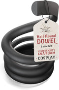 The Foamory's No Waste Half Round EVA Foam Dowel. 5-25mm x 1M High-Density Black Craft Foam Stick. Pre-Cut for Quick Cosplay Armor Trim, Weapon Enhancement and Costumes. Time Saving, Paint-Ready Bevel