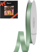 LIUYAXI Sage Green Stain Ribbon, 1/2" X Continuous 50 Yards, Double Faced Fabric Ribbon Perfect for Gift Wrapping Wedding Christmas Birthday Floral Arrangement Craft